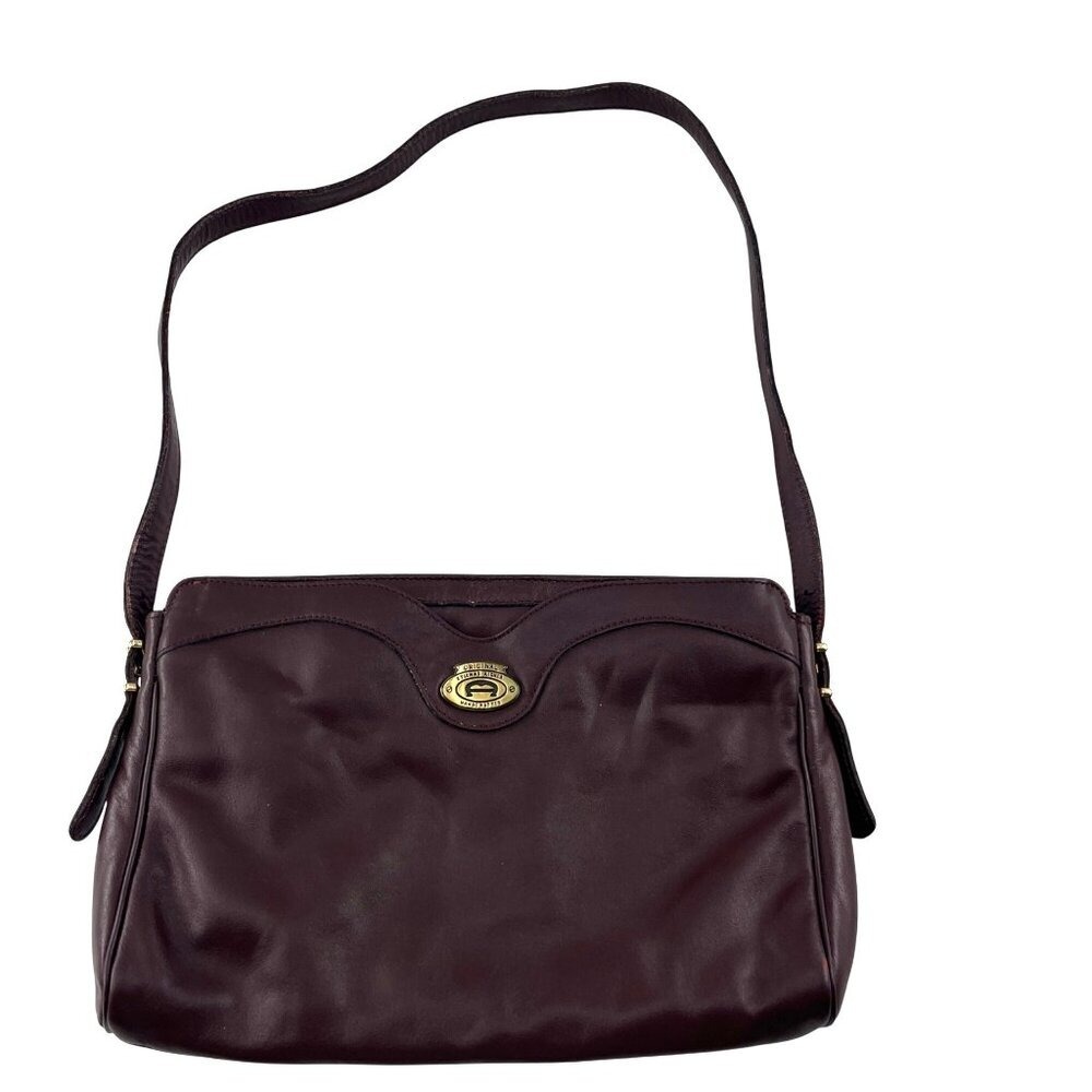 Etienne Aigner Handcrafted‎ Leather Shoulder Bag Original Burgundy Vintage